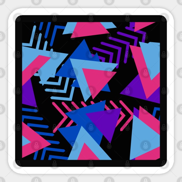 Pink, Black and Blue Triangle Art Sticker by Flamingo Design